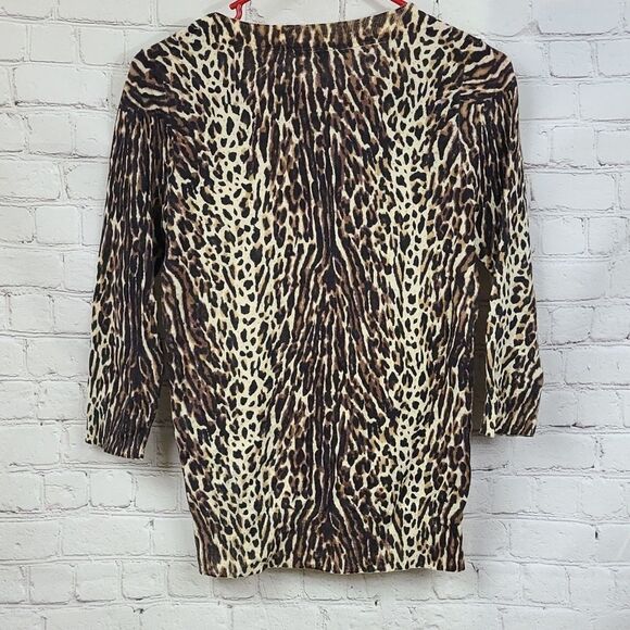 J. Crew Merino Wool Tippi Sweater Leopard Print Women's XS Pullover Long Sleeve - Picture 4 of 8